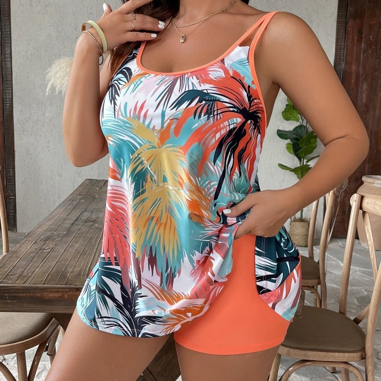 Plus Size Sexy Printed Bikini At Women Swimsuit